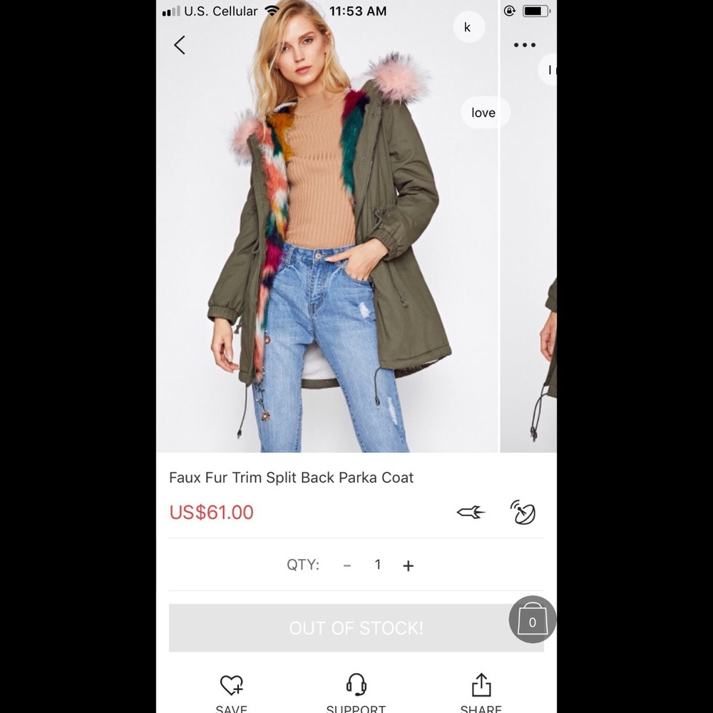 Army Green Soft Canvas Parka Coat 🧥 (Never Worn!)